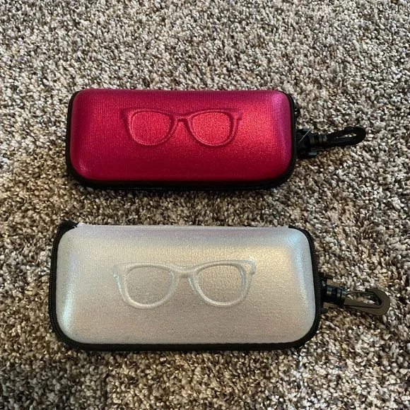 Red and Silver Eyeglass Cases - Picture 1 of 3